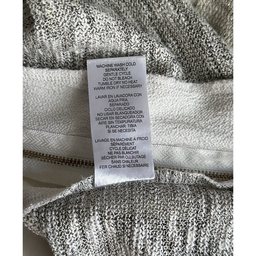 KUT from the Kloth Women’s metallic knit top, heather gray and white, size Small - Picture 14 of 14